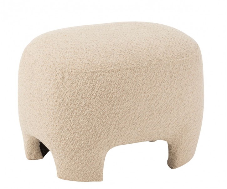 Přírodně krémový puf Ally Knitted - 55*41*37cm J-Line by Jolipa