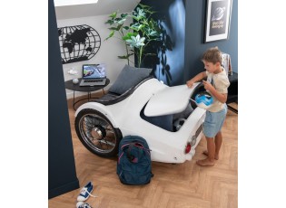 Bílo-černá kovová designová pohovka ve tvaru auta Car - 127*99*80cm