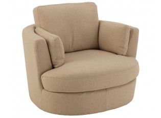 Béžové kulaté křeslo Swivel Beige - 98*107*88cm