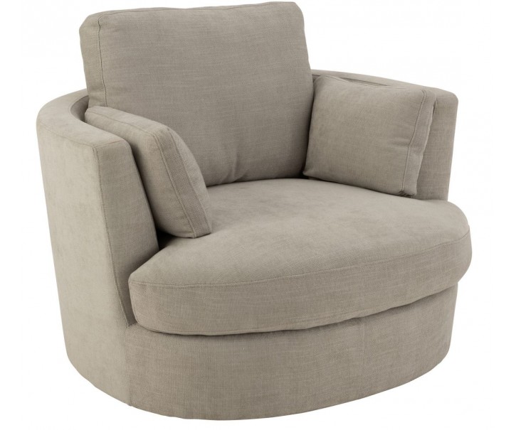 Šedé kulaté křeslo Swivel Grey - 98*107*88cm J-Line by Jolipa