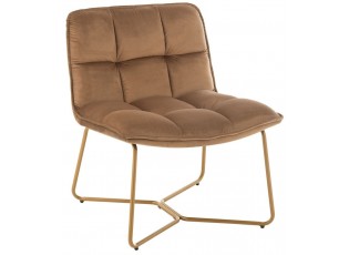Hnědé sametové křeslo Lounge Lisa Brown - 65*58*85cm