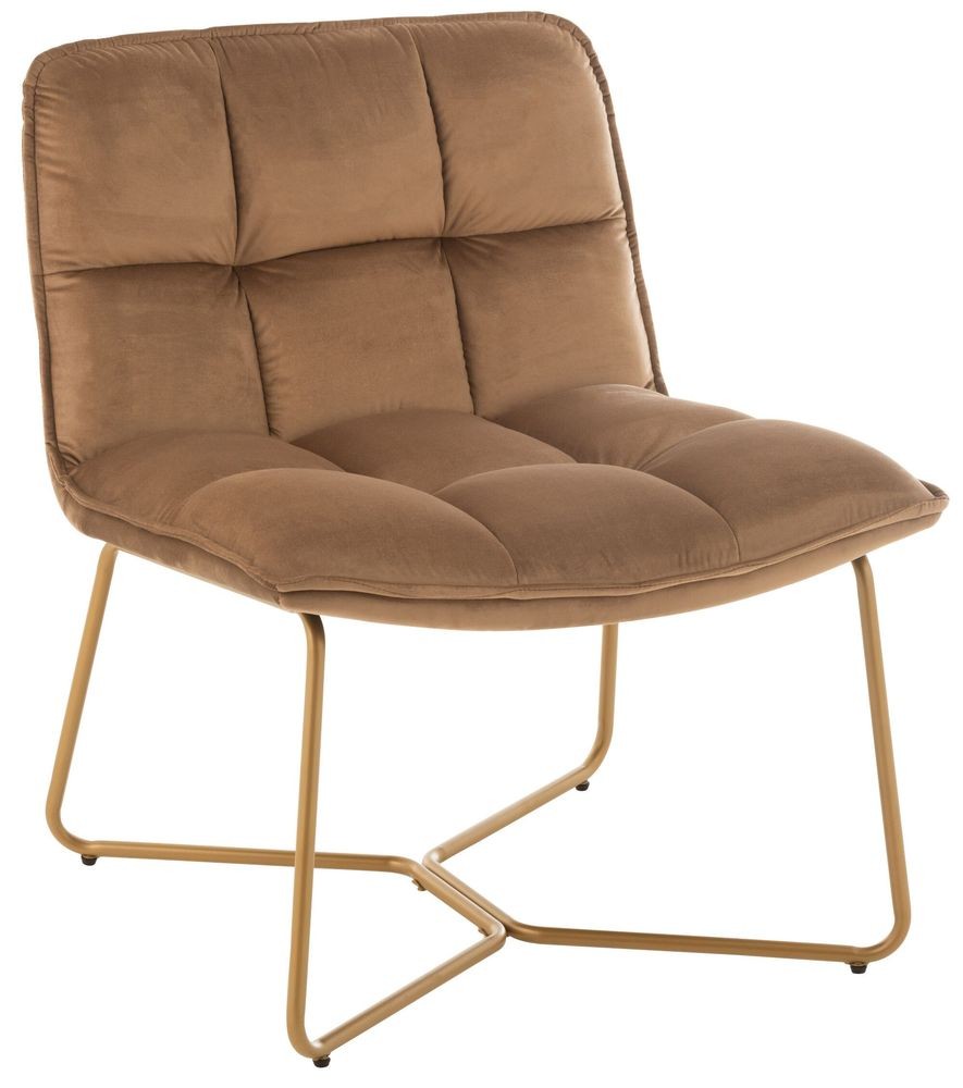 Hnědé sametové křeslo Lounge Lisa Brown - 65*58*85cm
