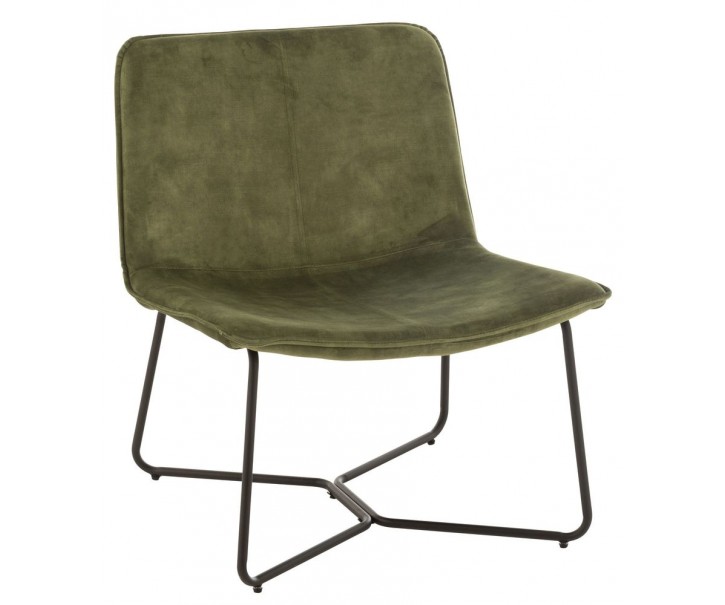 Zelené sametové křeslo Lounge Isabel Green - 71*68*78cm J-Line by Jolipa