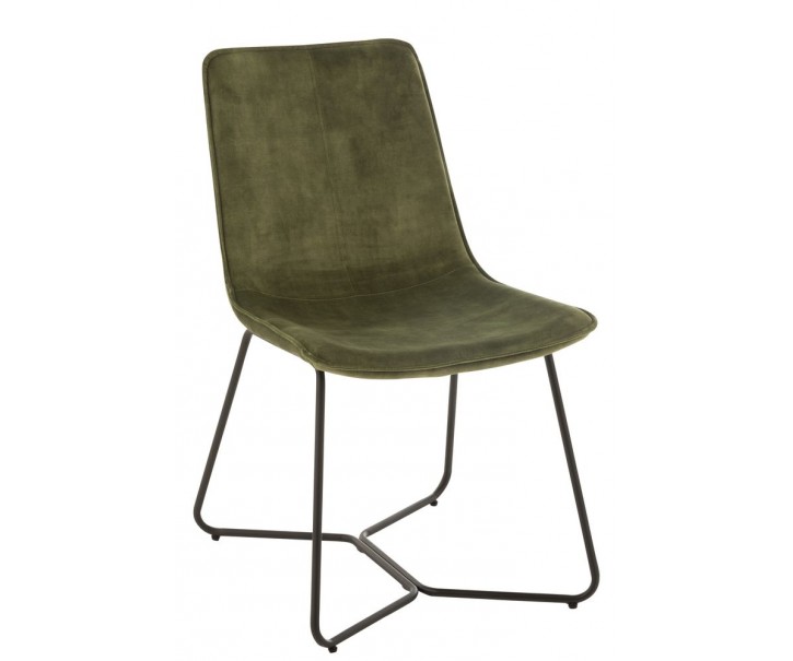 Zelená sametová jídelní židle Chair Isabel Green - 64*47*89cm J-Line by Jolipa