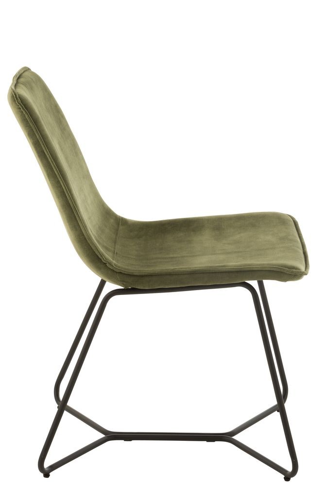 Zelená sametová jídelní židle Chair Isabel Green - 64*47*89cm J-Line by Jolipa Zelená sametová jídelní židle Chair Isabel Green - 64*47*89cm J-Line by Jolipa
