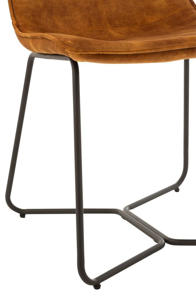 Okrová sametová jídelní židle Chair Isabel Ochre - 64*47*89cm J-Line by Jolipa Okrová sametová jídelní židle Chair Isabel Ochre - 64*47*89cm J-Line by Jolipa
