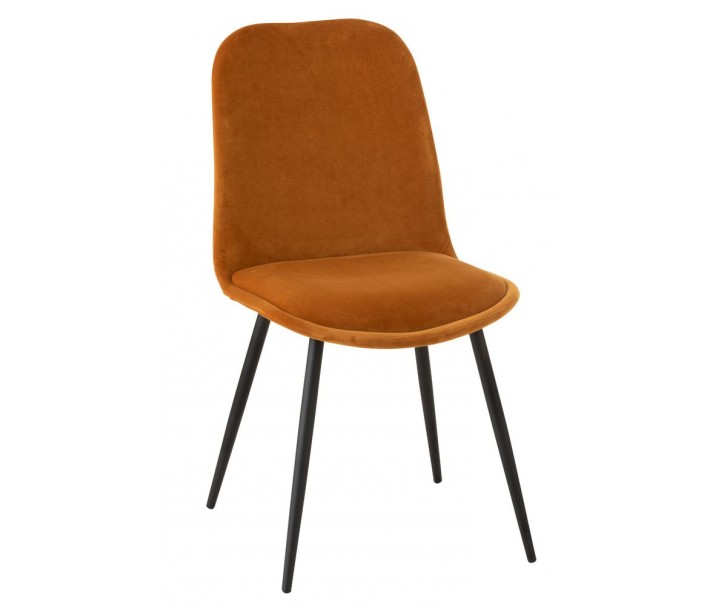 Okrová sametová jídelní židle Chair Claire Ochre - 46*44*86cm J-Line by Jolipa