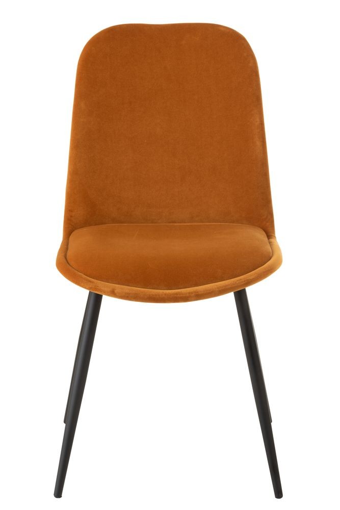 Okrová sametová jídelní židle Chair Claire Ochre - 46*44*86cm J-Line by Jolipa Okrová sametová jídelní židle Chair Claire Ochre - 46*44*86cm J-Line by Jolipa