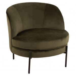 Zelené sametové kulaté křeslo Lounge chair Jammy Green - 71*67*66cm