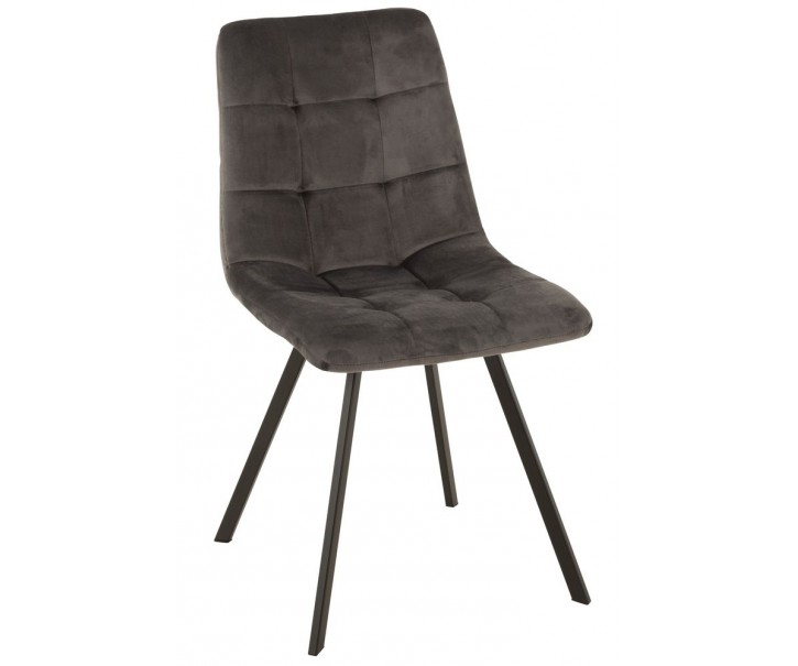 Šedá sametová jídelní židle Chair Morgan Grey - 45*54*86cm J-Line by Jolipa