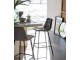 Šedá sametová barová židle Barstool Morgan Grey - 47*43*95cm J-Line by Jolipa