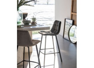 Šedá sametová barová židle Barstool Morgan Grey - 47*43*95cm