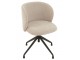 Béžová sametová jídelní točící židle Chair Turn Beige - 56*48*77cm J-Line by Jolipa