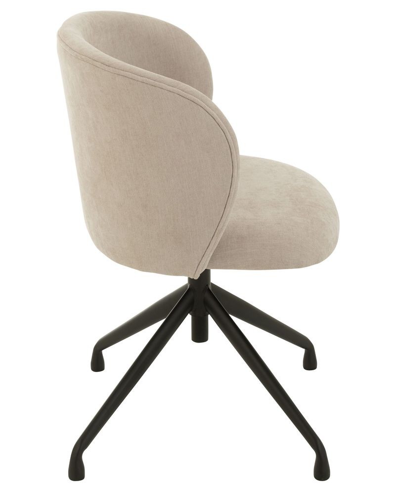 Béžová sametová jídelní točící židle Chair Turn Beige - 56*48*77cm J-Line by Jolipa Béžová sametová jídelní točící židle Chair Turn Beige - 56*48*77cm J-Line by Jolipa