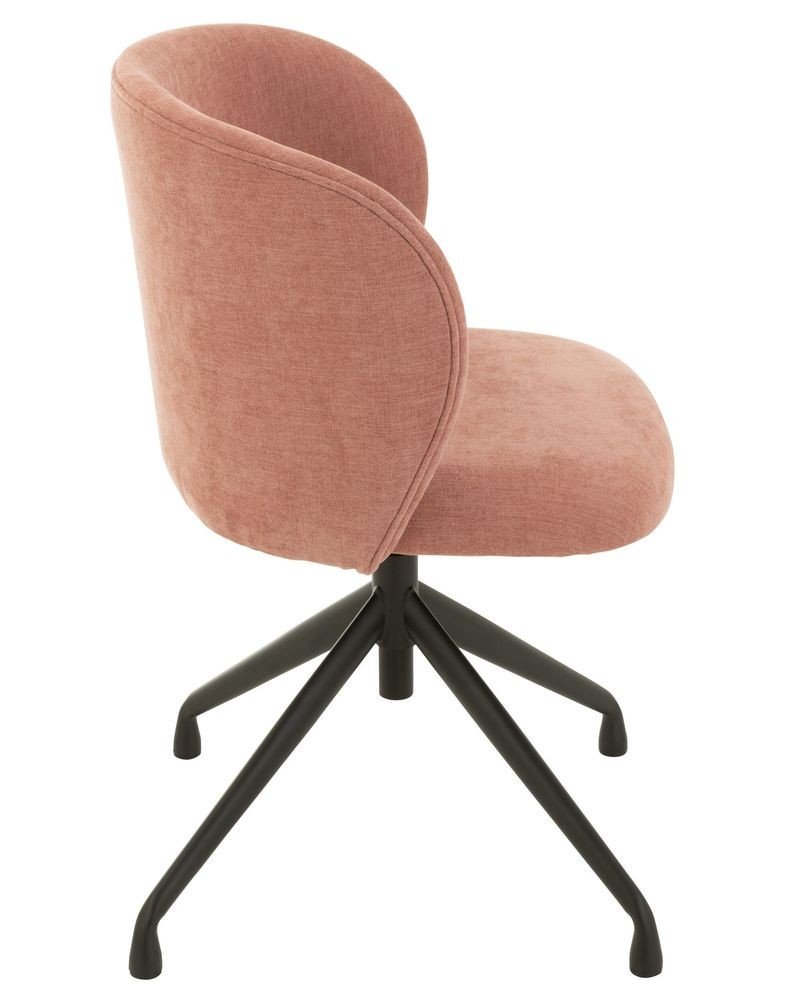 Růžová sametová jídelní točící židle Chair Turn Pink - 56*48*77cm J-Line by Jolipa Růžová sametová jídelní točící židle Chair Turn Pink - 56*48*77cm J-Line by Jolipa