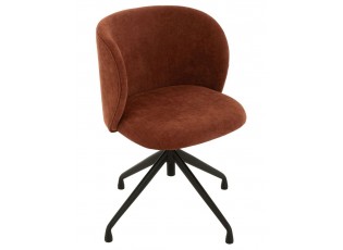 Vínová sametová jídelní točící židle Chair Turn Burgundy - 56*48*77cm