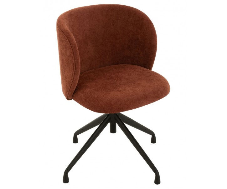 Vínová sametová jídelní točící židle Chair Turn Burgundy - 56*48*77cm J-Line by Jolipa