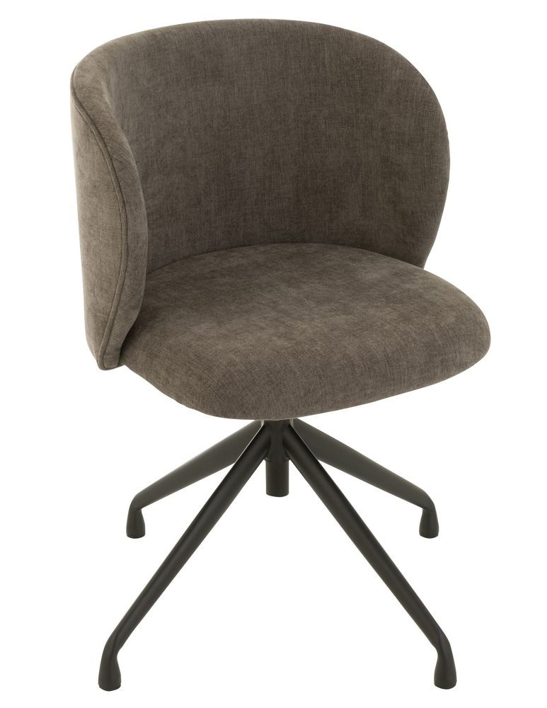 Šedá sametová jídelní točící židle Chair Turn Grey - 56*48*77cm
