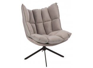 Šedé sametové relaxační křeslo Chair Relax Bubby Grey - 78*73*92cm