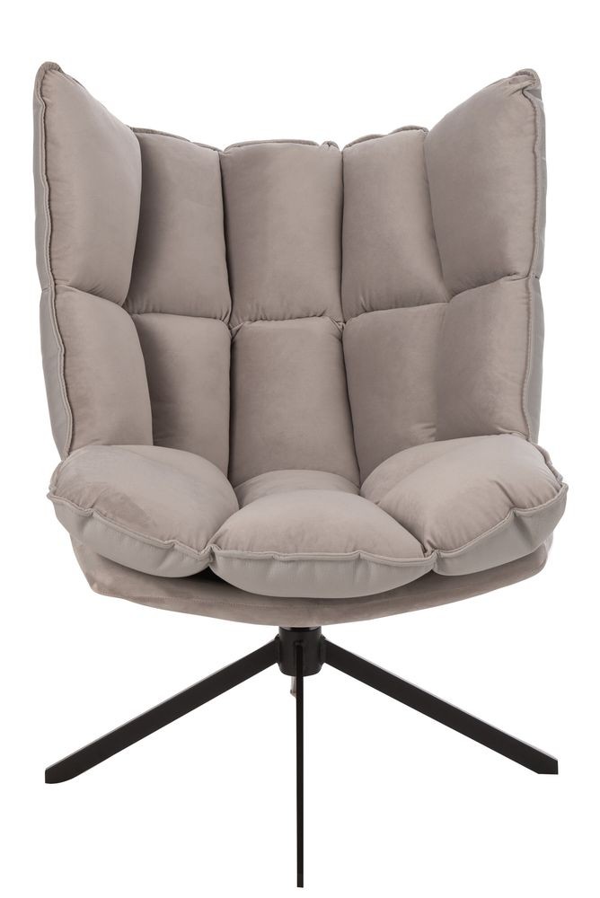 Šedé sametové relaxační křeslo Chair Relax Bubby Grey - 78*73*92cm J-Line by Jolipa Šedé sametové relaxační křeslo Chair Relax Bubby Grey - 78*73*92cm J-Line by Jolipa