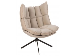 Béžové sametové relaxační křeslo Chair Relax Bubby Beige - 78*73*92cm