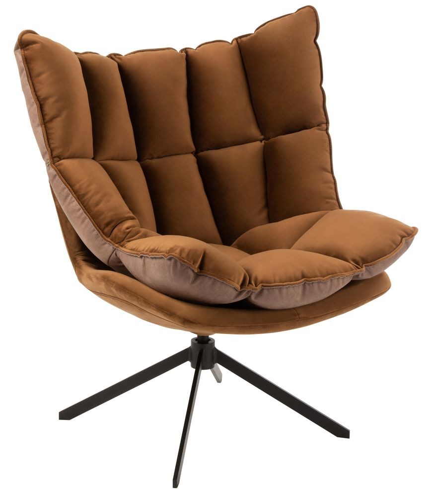 Hnědé sametové relaxační křeslo Chair Relax Bubby Brown - 78*73*92cm