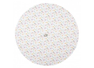 Bavlněná kulatá utěrka s květinovým motivem Colourful Flowers - Ø 80cm
