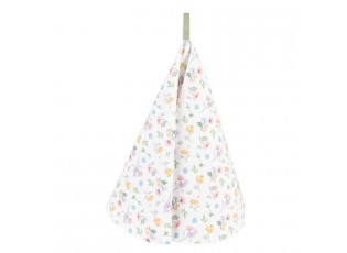 Bavlněná kulatá utěrka s květinovým motivem Colourful Flowers - Ø 80cm