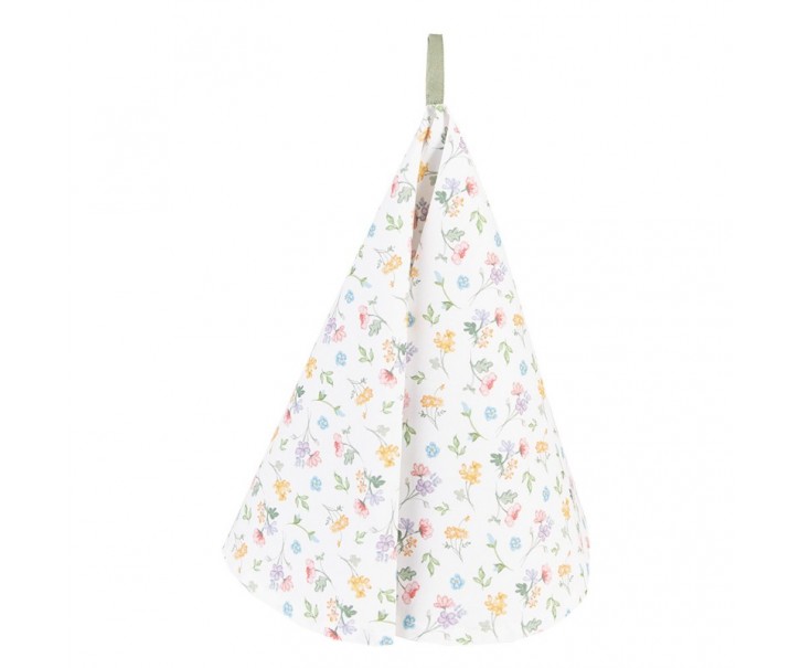 Bavlněná kulatá utěrka s květinovým motivem Colourful Flowers - Ø 80cm Clayre & Eef