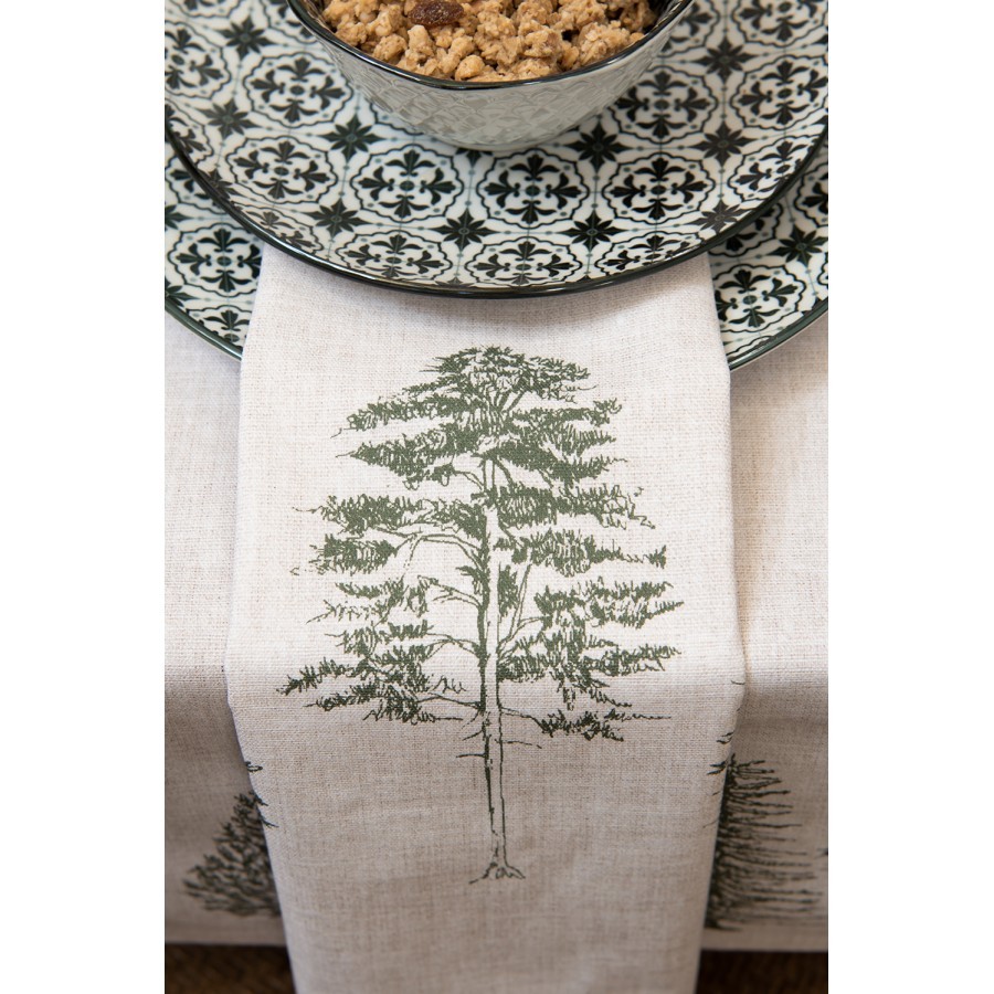 Béžová bavlněná utěrka se stromky Natural Pine Trees - 50*70 cm Clayre & Eef Béžová bavlněná utěrka se stromky Natural Pine Trees - 50*70 cm Clayre & Eef