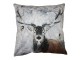 Zimní sametový povlak na polštář Jelen se sýkorkami Deer I - 45*45 cm Clayre & Eef