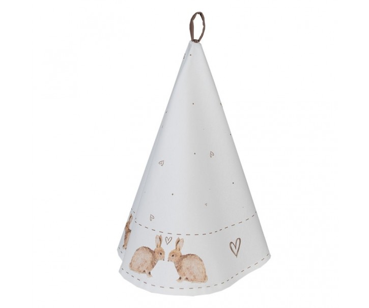 Bavlněná kulatá utěrka s motivem králíčků Bunnies in Love - Ø 80 cm Clayre & Eef