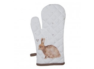 Bavlněná chňapka - rukavice s motivem králíčka a srdíček Bunnies in Love - 18*30 cm