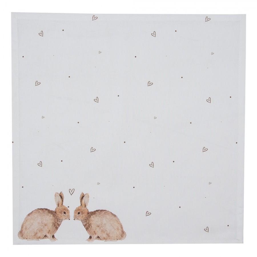 6ks bavlněné ubrousky s motivem králíčků a srdíček Bunnies in Love - 40*40cm Clayre & Eef 6ks bavlněné ubrousky s motivem králíčků a srdíček Bunnies in Love - 40*40cm Clayre & Eef