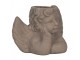 Šedý antik cementový květináč Anděl - 23*13*17cm Clayre & Eef