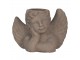 Šedý antik cementový květináč Anděl - 23*13*17cm Clayre & Eef
