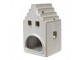 Béžový porcelánový domek svícen na čajovou svíčku Christmas House M - 9*7*14 cm Clayre & Eef