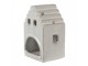 Béžový porcelánový domek svícen na čajovou svíčku Christmas House S - 7*6*11 cm Clayre & Eef
