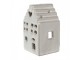 Béžový porcelánový domek svícen na čajovou svíčku Christmas House S - 7*6*11 cm Clayre & Eef