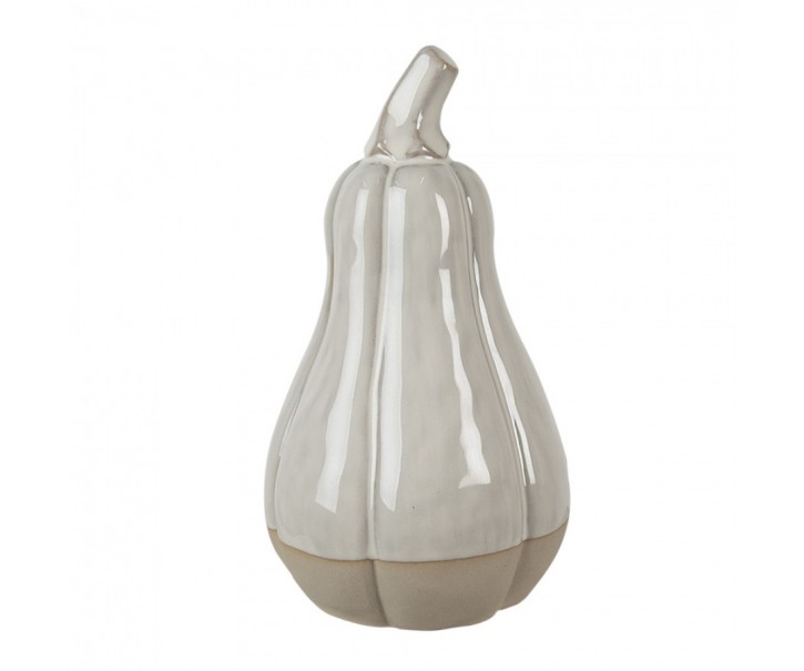 Béžová porcelánová dekorace dýně Pumpkin S - Ø 7*12cm
