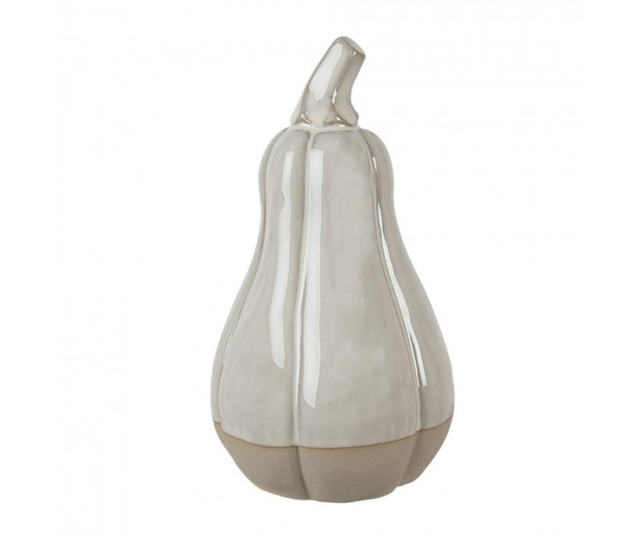 Béžová porcelánová dekorace dýně Pumpkin M - Ø 9*15 cm Clayre & Eef