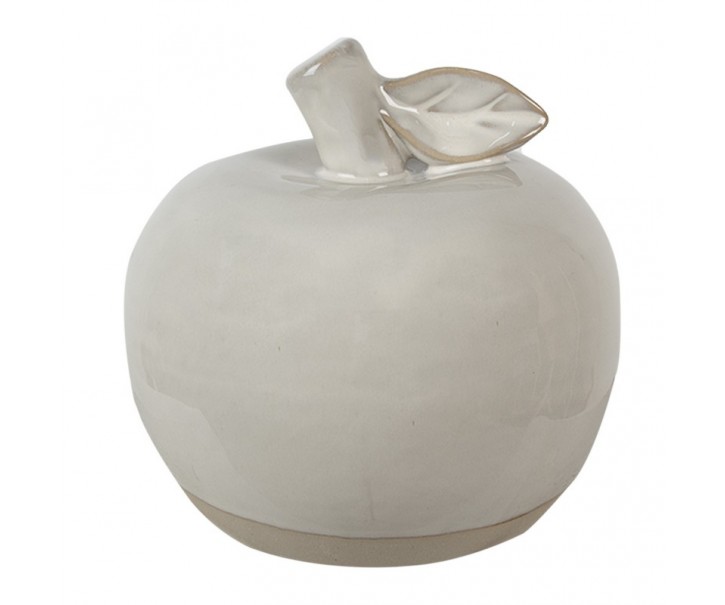 Béžová porcelánová dekorace jablko Apple M - Ø 10*10 cm Clayre & Eef