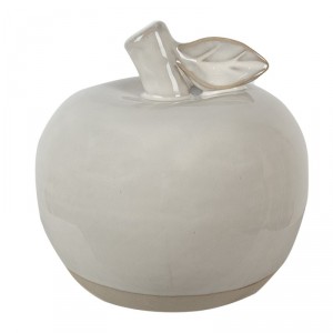 Béžová porcelánová dekorace jablko Apple XS - Ø 6*6 cm