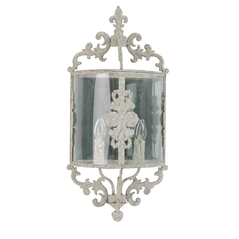 Nástěnná kovová vintage lampa - 33*19*72 cm E14/max 2x25W Clayre & Eef Nástěnná kovová vintage lampa - 33*19*72 cm E14/max 2x25W Clayre & Eef