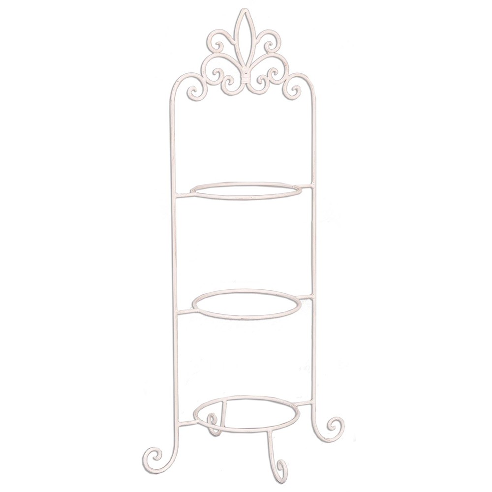 Bílý antik kovový stojan na 3 talíře Etagere - 38*30*77 cm Clayre & Eef Bílý antik kovový stojan na 3 talíře Etagere - 38*30*77 cm Clayre & Eef