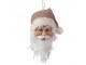Závěsná dekorace hlava Santa s růžovou čepicí - 10*9*28 cm Clayre & Eef