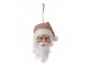 Závěsná dekorace hlava Santa s růžovou čepicí - 10*9*28 cm Clayre & Eef