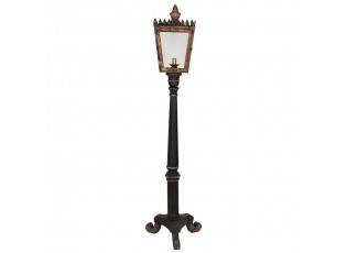 Černo-zlatá stojací lampa ve tvaru pouliční lampy Pip - 44*40*172 cm E14/max 1*25W