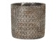 Šedý cementový obal na květináč s drátěnými oky M - Ø 15*14 cm Clayre & Eef