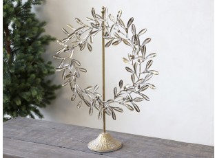 Bronzový antik kovový stojan s háčkem na dekorace - 12*50 cm